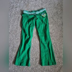Abercrombie & Fitch Vintage Green Low Rise Drawstring Flare Pants